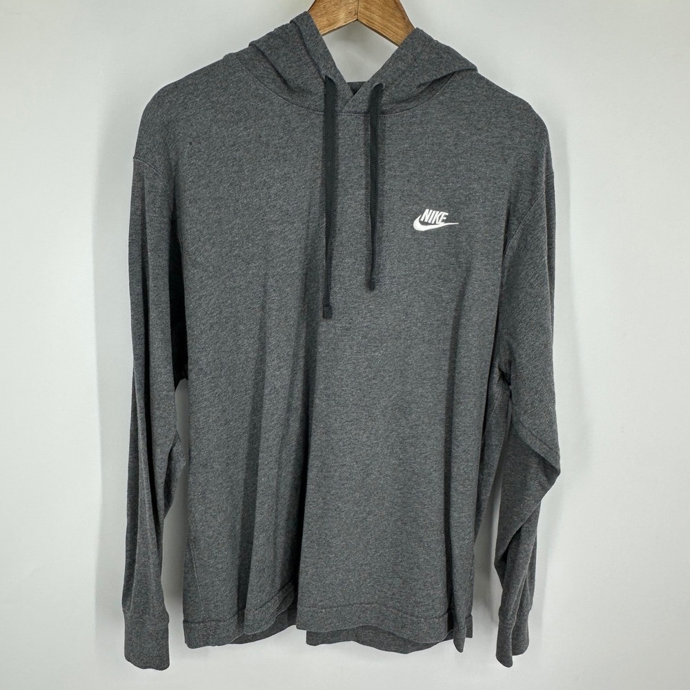 Nike Mens Sportswear Club Jersey Hoodie Gray BV2749-071 Size L